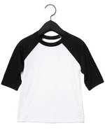 Canvas Kleinkinder Baseball-Tee mit 3/4 Ärmeln, White/Black 2 Jahre, CV3200T – Bild 1