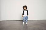 Toddler 3/4 Sleeve Baseball Tee – White/Heather Peach