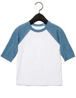 Canvas Kleinkinder Baseball-Tee mit 3/4 Ärmeln, White/Black 2 Jahre, CV3200T – White/Denim