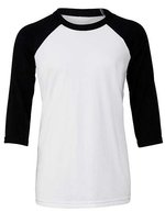Canvas Jugend 3/4 Arm Baseball-Tee mit Raglan-Ärmeln, White/Black L (14/16 Jahre), CV3200Y – Bild 1