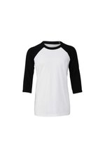 Canvas Jugend 3/4 Arm Baseball-Tee mit Raglan-Ärmeln, White/Black L (14/16 Jahre), CV3200Y – Bild 3
