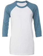 Canvas Jugend 3/4 Arm Baseball-Tee mit Raglan-Ärmeln, White/Black L (14/16 Jahre), CV3200Y – White/Denim