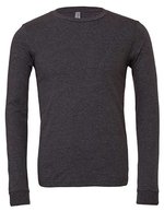 Canvas Langarmshirt aus Airlume-Baumwolle, meliert – Dark Grey Heather