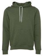 Canvas Fleece Pullover Hoodie mit Kangurutasche, Dark Grey Heather XS, CV3719 – Militare Verde