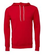 Canvas Fleece Pullover Hoodie mit Kangurutasche, Dark Grey Heather XS, CV3719 – Rosso