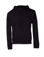 Canvas Sponge Fleece Hoodie mit Kängurutaschen – Black