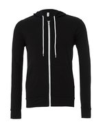 Canvas Poly-Cotton Fleece Full-Zip Hoodie – Black