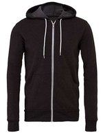 Canvas Poly-Cotton Fleece Full-Zip Hoodie – Dark Grey Heather