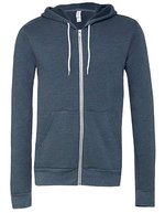 Canvas Poly-Cotton Fleece Full-Zip Hoodie, Asphalt (Solid) XS, CV3739 – Melange Blu navy