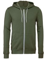 Canvas Poly-Cotton Fleece Full-Zip Hoodie, Asphalt (Solid) XS, CV3739 – Militare Verde