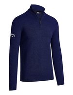 Men´s 1/4 Zipped Merino Sweater – Dark Navy