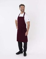 Dennys London Verstellbare Bib-Schürze aus Polyester-Baumwolle – Claret