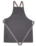 Dennys London Latzschürze mit grauen Bändern 2023, Red 70 x 91 cm, DL130 – Tempesta Grigio