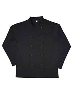 Dennys London Lange Ärmel Kochjacke mit Druckknöpfen – Black
