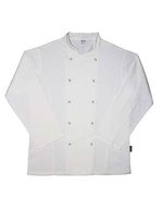 Dennys London Lange Ärmel Kochjacke mit Druckknöpfen – White