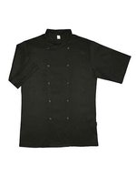 Dennys London Kurzarm Kochjacke mit 10 Druckknöpfen – Black