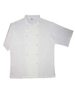 Dennys London Kurzarm Kochjacke mit 10 Druckknöpfen – White