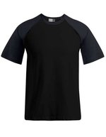 Promodoro Raglan T-Shirt mit Kontrastärmeln für Herren – Black/Charcoal (Solid)