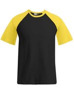 Promodoro Raglan T-Shirt mit Kontrastärmeln für Herren – Black/Gold