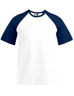 Promodoro Raglan T-Shirt mit Kontrastärmeln für Herren, White/Black XS, E1060 – Bianco/Blu navy