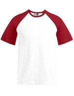 Promodoro Raglan T-Shirt mit Kontrastärmeln für Herren, White/Black XS, E1060 – Bianco/Rosso