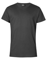 Premium V-Neck T-Shirt aus Baumwolle – Charcoal (Solid)