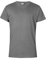 Premium V-Neck T-Shirt aus Baumwolle – Steel Grey (Solid)
