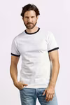 Promodoro T-Shirt mit Kontrast-Bündchen für Herren, Fire Red/White S, E3070 – Bild 2