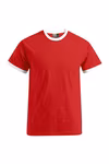 Promodoro T-Shirt mit Kontrast-Bündchen für Herren, Fire Red/White S, E3070 – Bild 3