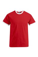 Promodoro T-Shirt mit Kontrast-Bündchen für Herren, Fire Red/White S, E3070 – Bild 3