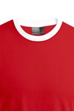 Promodoro T-Shirt mit Kontrast-Bündchen für Herren, Fire Red/White S, E3070 – Bild 6