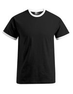 Promodoro T-Shirt mit Kontrast-Bündchen für Herren – Black/White