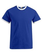 Promodoro T-Shirt mit Kontrast-Bündchen für Herren – Royal/White