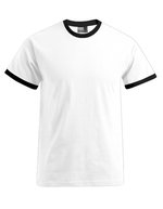 Promodoro T-Shirt mit Kontrast-Bündchen für Herren – White/Black