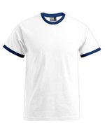 Promodoro T-Shirt mit Kontrast-Bündchen für Herren, Fire Red/White S, E3070 – Bianco/Blu navy