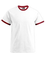 Promodoro T-Shirt mit Kontrast-Bündchen für Herren, Fire Red/White S, E3070 – Bianco/Rosso