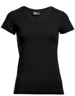 Promodoro Figurbetontes V-Ausschnitt T-Shirt Baumwolle – Black