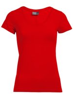 Promodoro Figurbetontes V-Ausschnitt T-Shirt Baumwolle – Fire Red