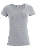 Promodoro Figurbetontes V-Ausschnitt T-Shirt Baumwolle – Sports Grey (Heather)