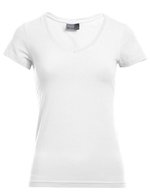 Promodoro Figurbetontes V-Ausschnitt T-Shirt Baumwolle – White