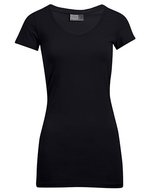Promodoro Slim Fit V-Neck Long-T-Shirt für Damen – Black