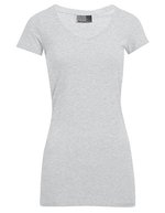 Promodoro Slim Fit V-Neck Long-T-Shirt für Damen – Sports Grey (Heather)