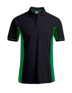 Promodoro Functional Contrast Polo Golf für Herren, Black/Kelly Green S, E4520 – Bild 2