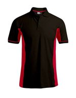 Promodoro Functional Contrast Polo Golf für Herren, Black/Kelly Green S, E4520 – Noir/Rouge