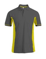 Promodoro Functional Contrast Polo Golf für Herren, Black/Kelly Green S, E4520 – Graphite (Solid)/Safety Yellow