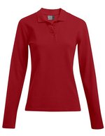 Promodoro Heavy Polo Langarmshirt Piqué für Damen, White XL, E4605 – Fire Red
