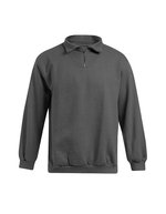 Promodoro Troyer Sweater mit Reißverschluss, Regular-Schnitt, Black S, E5050N – Graphite (Solid)