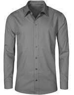 Promodoro Langärmliges Popeline-Hemd mit Kent-Kragen – Steel Grey (Solid)