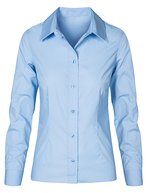 Promodoro Popeline Langarm-Bluse, tailliert für Damen – Light Blue
