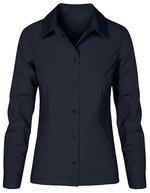 Promodoro Popeline Langarm-Bluse, tailliert für Damen – Navy
